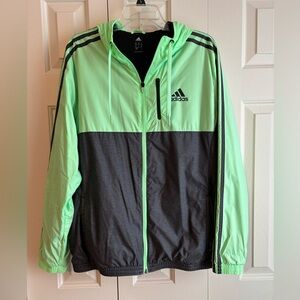 Adidas Black and Green Jacket